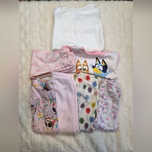 Toddler Girls Pajama Bundle 18-24M 2T Bluey Unicorn Ice Cream 6 Pc